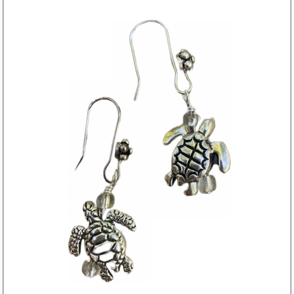 Turtle SS ear wire..  Handmade